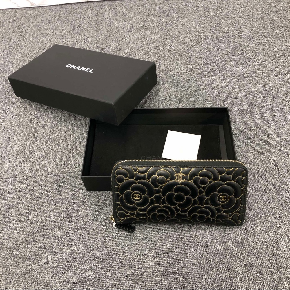 SOLD Chanel Black Quilted Women's Long Wallet